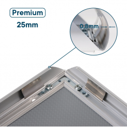 Hanging advertising frame B1 (70x100) with 25mm snap edges, aluminum frame CLICK