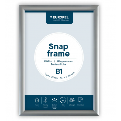 Hanging advertising frame B1 (70x100) with 25mm snap edges, aluminum frame CLICK