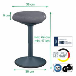 Active sitting chair LEITZ ERGO, grey