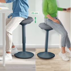 Active sitting chair LEITZ ERGO, grey