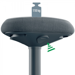 Active sitting chair LEITZ ERGO, grey