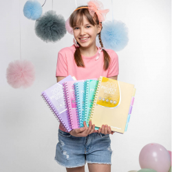 Spiral student notebook COOLPACK A4 200 pages/100 sheets, 5 dividers, squared, mint