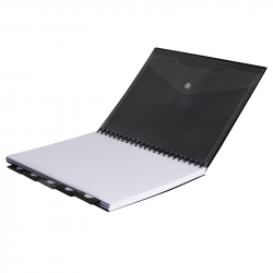 Spiral student notebook COOLPACK A4 200 pages/100 sheets, 5 dividers, squared, black