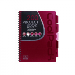 Spiral student notebook COOLPACK A4 200 pages/100 sheets, 5 dividers, squared, red