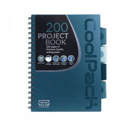 Spiral student notebook COOLPACK B5 200 pages/100 sheets, 4 dividers, squared, blue
