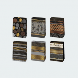 Gift bag T5 23x32x11cm, assorted colors, pack of 10