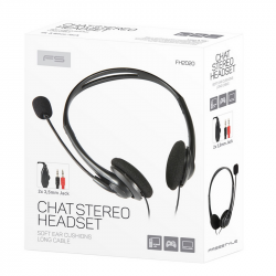 Headphones with microphone OMEGA Freestyle, black, 2 x 3.5 mm