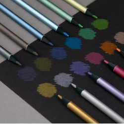 Metallic colored pencils KORES METALLIC STYLE, 12 colors