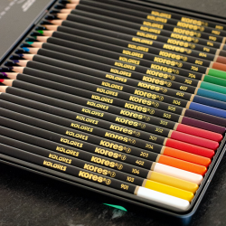 Colored pencils in a metal tin, KORES KOLORES, 24 colors