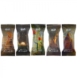 Dark chocolate candies with caramel cookies "Čiurlionis" RŪTA 500g
