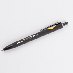 Automatic ballpoint pen FRANK, black with silver detail