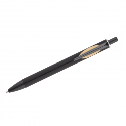 Automatic ballpoint pen FRANK, black with silver detail