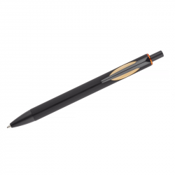 Automatic ballpoint pen FRANK, black with orange detail