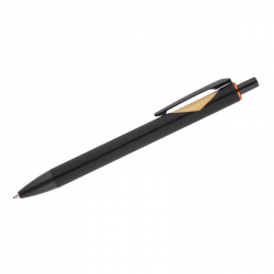Automatic ballpoint pen FRANK, black with orange detail