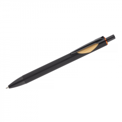 Automatic ballpoint pen FRANK, black with orange detail