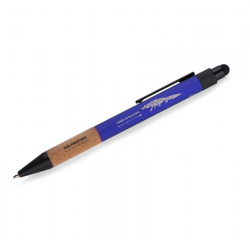 Automatic ballpoint pen with stylus BOSAY, blue color