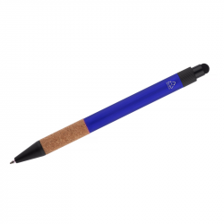 Automatic ballpoint pen with stylus BOSAY, blue color