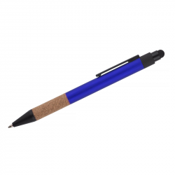 Automatic ballpoint pen with stylus BOSAY, blue color