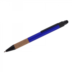 Automatic ballpoint pen with stylus BOSAY, blue color