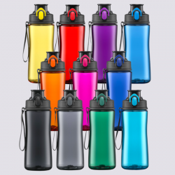 Gertuvė COLORISSIMO TRITAN, plastikinė 550ml, juoda sp.