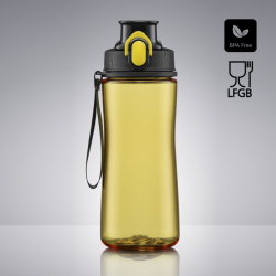 Water bottle COLORISSIMO TRITAN, plastic 550ml, yellow color