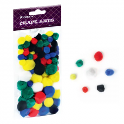 Decoration POMPON various colors, pack of 78 pcs.