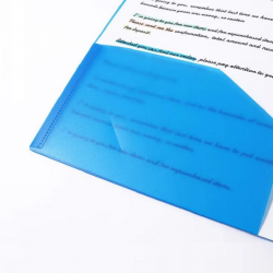 Plastic folder with two pockets FOSKA, blue color