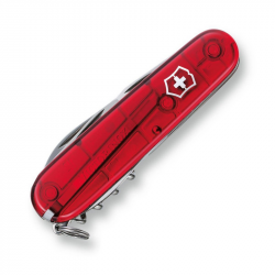 Multi-functional knife VICTORINOX SPARTAN, transparent red color