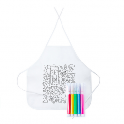Children's apron MAYFIL + crayons, white, COOL