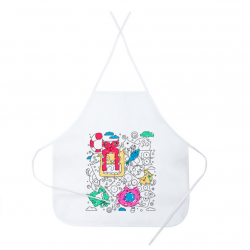 Children's apron MAYFIL + crayons, white, COOL