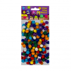 Decoration POMPON CENTRUM, shiny various colors, pack of 200 pcs.