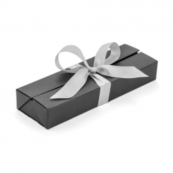 Pen box E26, black color with silver ribbon