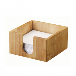 Bamboo memo pad holder FOROFIS 10.8x10.8x5.8cm