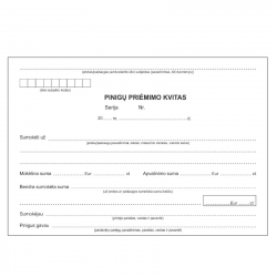 Pinigų priėmimo kvitas su Nr A5 pakuotėje 50 komplektų, komplekte 2 lapai