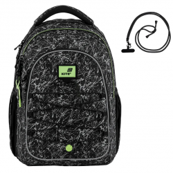 Kuprinė KITE 25,5L 43x33x23cm, juoda/balta sp.