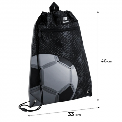 Krepšelis sportinei aprangai KITE FOOTBALL, 46x33cm, juodos sp.