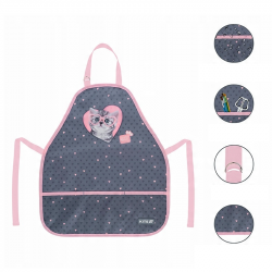 Children's apron with sleeves KITE 69x60cm, violet color
