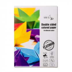 Double-sided colored paper PLATINUM A4, 16 colors, 120gsm