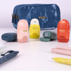 Pencil sharpener + eraser MILAN CAPSULE LAVA