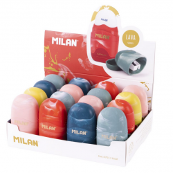 Pencil sharpener + eraser MILAN CAPSULE LAVA