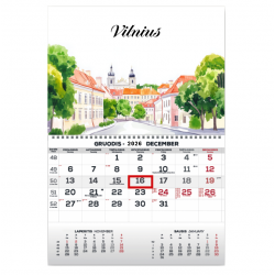 Wall-mounted single-part calendar MONO 30x42 cm
