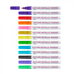Outline marker set CENTRUM, 12 colors