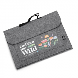 Felt handbag TARO, 385x270x7mm, grey color