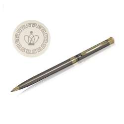 Ballpoint pen in a box REGAL, dark silver with gold-colored details