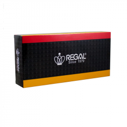 Ballpoint pen in a box REGAL, dark silver with gold-colored details