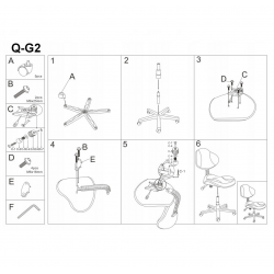 Kėdė Q-G2 pilka/juoda