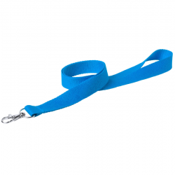 Strap - lanyard for ID card with metal clip, blue color, COOL