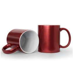 Mug METALLIC 330 ml, burgundy color, sublimation