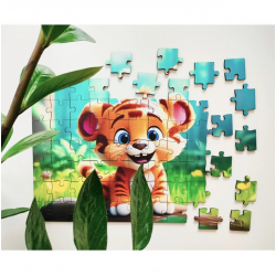 Wooden puzzle MILLIWOOD, tiger cub, 70 pieces