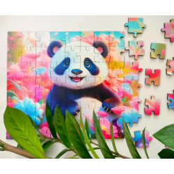 Medinė dėlionė MILLIWOOD, panda, 70 detalių